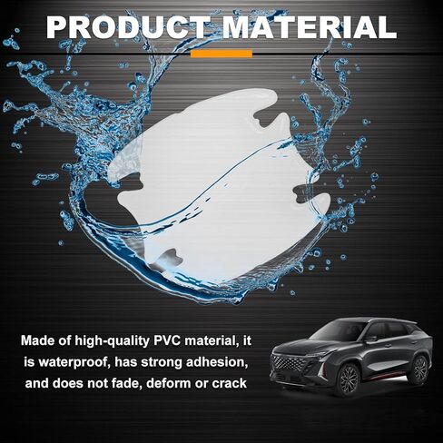8Pcs Waterproof Car Door Handle and Rear View Mirror Scratch Protector Sticker, Transparent Bumper Trim Guard Sticker, Universal for Most Car in Kuwait