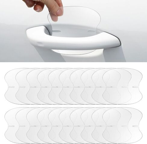 20Pcs Car Door Handle Potector, Clear Cars Door Handles Scratch Protector, TPU Protective Film Doors Sill Protectors for Vehicles, Cars Doors Edge Guards for Most Car Handle in Kuwait