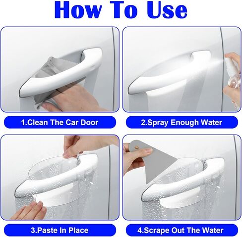 20Pcs Car Door Handle Potector, Clear Cars Door Handles Scratch Protector, TPU Protective Film Doors Sill Protectors for Vehicles, Cars Doors Edge Guards for Most Car Handle in Kuwait