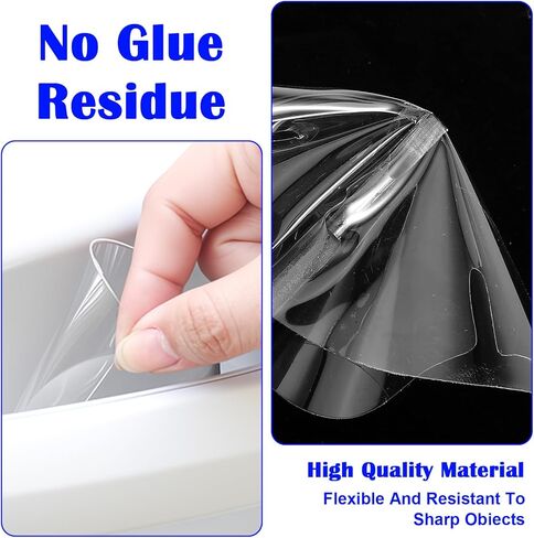 20Pcs Car Door Handle Potector, Clear Cars Door Handles Scratch Protector, TPU Protective Film Doors Sill Protectors for Vehicles, Cars Doors Edge Guards for Most Car Handle in Kuwait