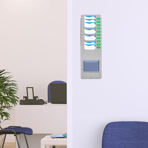 GALPADA Wall Mounted Plastic Card Rack Holder Multi Pockets for Collecting and Storing Tags and Cards, for Warehouses and Factories, Provides Additional Storage Space and Organized Garage in Kuwait