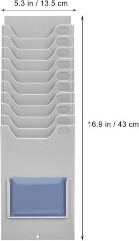 Yardwe Plastic Employee Badge Rack Multi Pockets for Attendance Cards, Additional Storage Space Organizer for Factories and Warehouses, Sturdy Hanging Card Holder Shelf in Kuwait