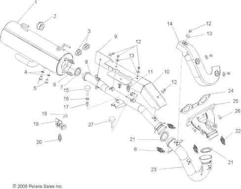 درع حرارة عادم Polaris، لموديلات RANGER 700 المحددة، OEM الأصلي - الجزء 5249821 in Kuwait