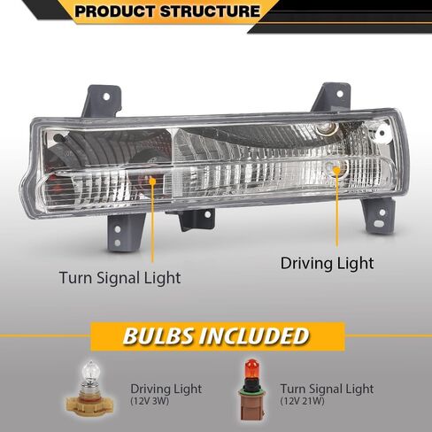 CNNELL Parking Signal Light Compatible with Jeep Compass 2017-2021 Daytime Running Lights Parking Lamps Assembly Driver Side 55112721AB, CH2520147 in Kuwait
