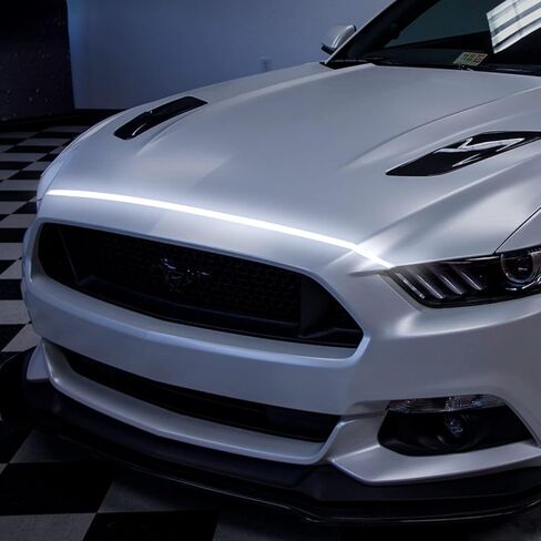 شريط إضاءة غطاء السيارة LED لـ 2015-2022 Ford Mustang Engine Underhood LED شرائط دليل ديكور مقاوم للماء أثناء النهار الجري أضواء الديكور الخارجي الملحقات DC 12V (الضوء الأبيض) in Kuwait