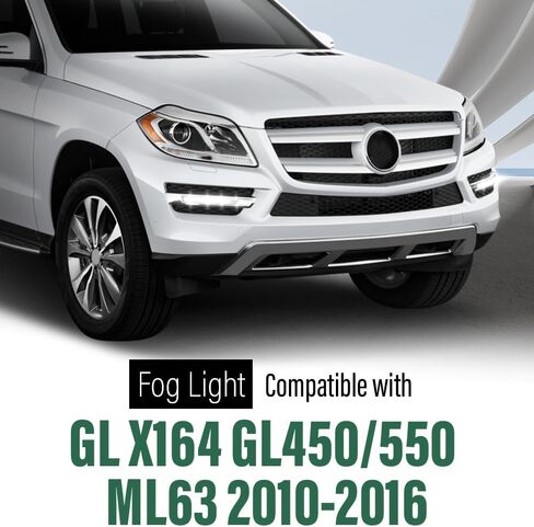 مصباح ضباب كبير برتقالي يمين LED DRL أثناء النهار متوافق مع Benz GL-Class X164 GL320 GL350 GL450 GL550 ML63 X166 2007-2013 1649060451 in Kuwait