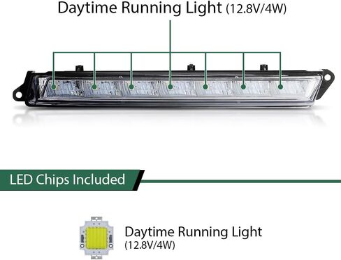 مصباح ضباب كبير برتقالي يمين LED DRL أثناء النهار متوافق مع Benz GL-Class X164 GL320 GL350 GL450 GL550 ML63 X166 2007-2013 1649060451 in Kuwait