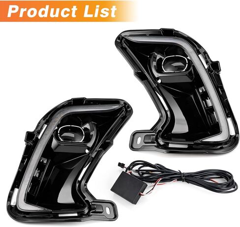 Riloer LED Daytime Running Light with Dynamic Turn Signal Lamps, 52127-0E240, 52128-0E240, 52127-0E250, 1 Set, White (for Daytime Running Light) and Amber (for Turning Signal Light) in Kuwait
