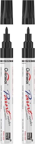 Overseas Oil-Based Fine Tip Paint Marker Pen - 2 Pack White 0.9mm Fine Nib Permanent Markers, Quick Dry, Waterproof, Fade Resistant Paint Pens for Metal, Wood, Rock, Plastic, Ceramics, Rubber, Glass in Kuwait