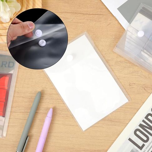 10 PCS Plastic Envelopes 4 X 6 Inch Clear Plastic Envelopes with Snap Closure Document Holder Pouch Waterproof Document Holder for Photo Storage Folder Receipt-Holder Office Documents Sticker in Kuwait