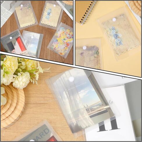10 PCS Plastic Envelopes 4 X 6 Inch Clear Plastic Envelopes with Snap Closure Document Holder Pouch Waterproof Document Holder for Photo Storage Folder Receipt-Holder Office Documents Sticker in Kuwait