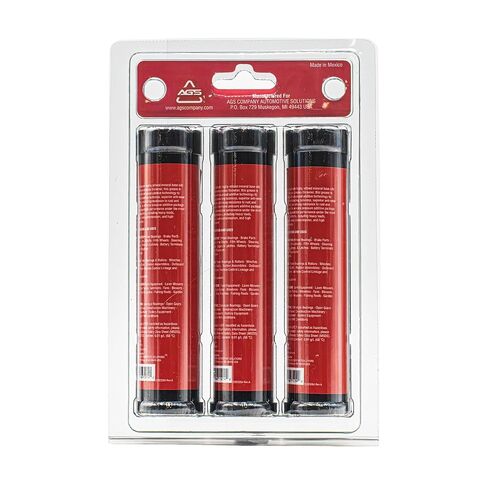 AGS Sticky Red Multipurpose Grease, Lithium Complex, 3 oz Tubes, Water Resistant, Extreme Pressure, 3 Pack in Kuwait