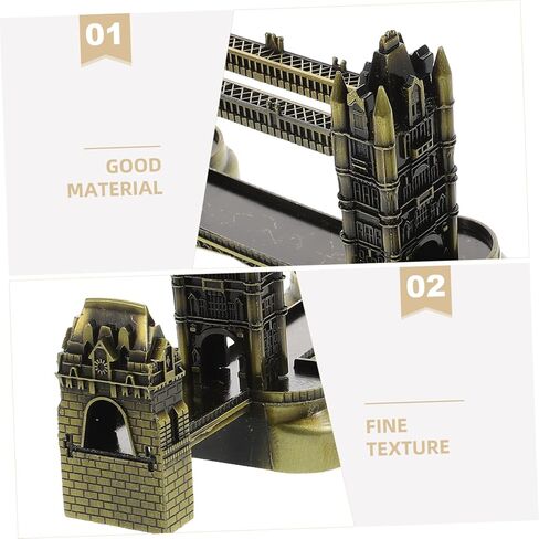 IMIKEYA Metal Tower Bridge Model Home Office Decor Tabletop Ornament European Style Souvenir for Friends and Family in Kuwait