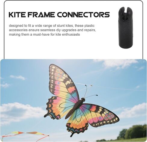 HEMOTON 10pcs Plastic Kite Connectors, Universal Black Sports Kite Frame Parts - DIY Assembly Accessories for Repair and Building in Kuwait
