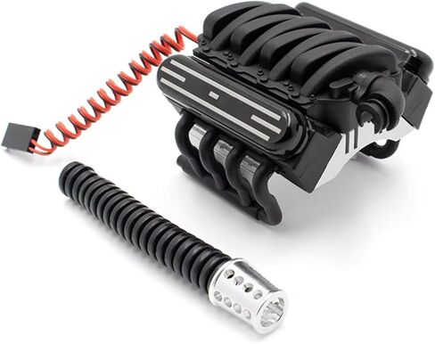 مكونات سيارة RC متوافقة مع محوري لـ SCX10 II 90046 لـ Wraith D90 لـ Traxxas لـ TRX4 RC قطع غيار السيارات سبيكة V8 محرك محرك خافضات حرارة مروحة التبريد in Kuwait