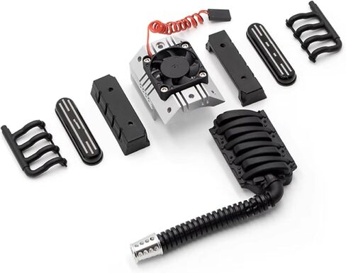 مكونات سيارة RC متوافقة مع محوري لـ SCX10 لـ Wraith لـ Traxxas لـ TRX4 RC أجزاء ترقية الزاحف سبيكة محرك محرك خافضات حرارة مروحة تبريد in Kuwait