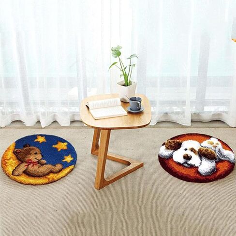 Blank Rug Hooking Mesh Canvas For Rug Carpet Latch Hook Crafts Making Round in Kuwait