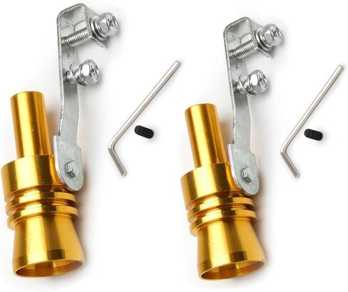 Car Turbo Whistle,Universal Aluminum Car Turbo Sound Exhaust Muffler Pipe Whistle Muffler Sounder Simulator for Car Modifieding (Gold) in Saudi Arabia