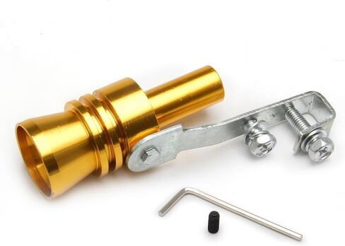 Car Turbo Whistle,Universal Aluminum Car Turbo Sound Exhaust Muffler Pipe Whistle Muffler Sounder Simulator for Car Modifieding (Gold) in Kuwait