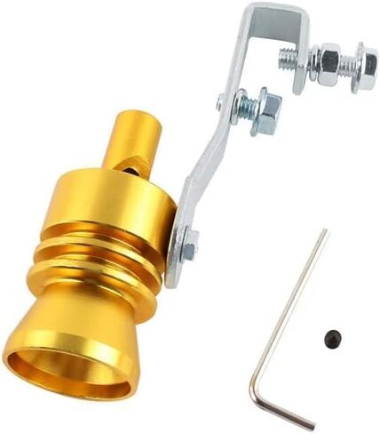 Car Turbo Whistle,Universal Aluminum Car Turbo Sound Exhaust Muffler Pipe Whistle Muffler Sounder Simulator for Car Modifieding (Gold) in Kuwait