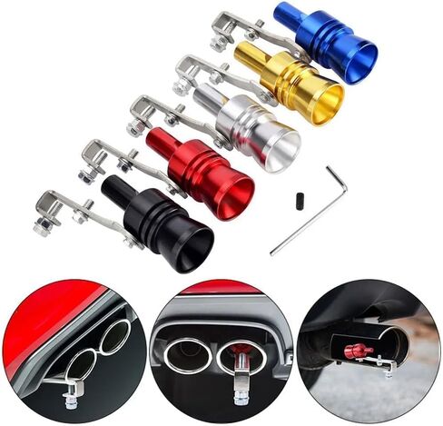 Car Turbo Whistle,Universal Aluminum Car Turbo Sound Exhaust Muffler Pipe Whistle Muffler Sounder Simulator for Car Modifieding (Gold) in Saudi Arabia