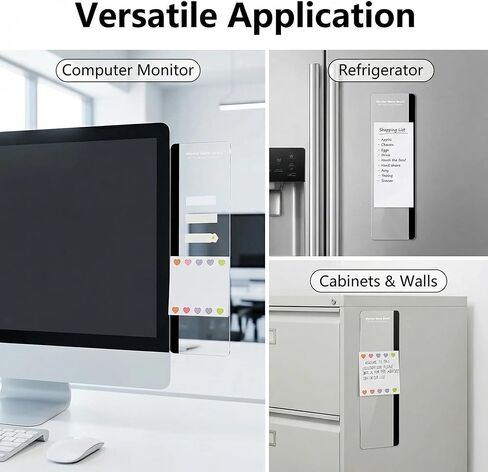 2-Pack Clear Acrylic Message Boards for Computer Monitor Sides, Sticky Note Holder for Office and Home, Side Panel Organizer for Desktop, Notes and Reminders in Kuwait