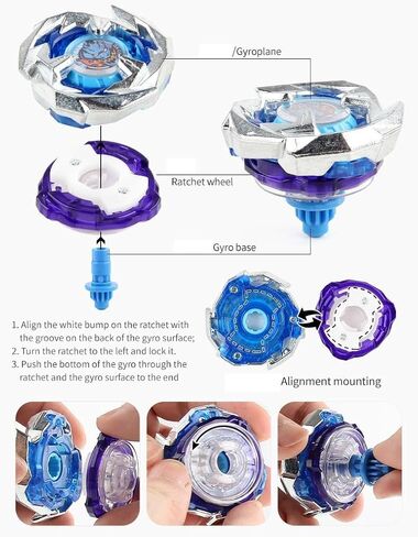 قمم الدوران القتالية الجيروسكوبية، مجموعة Battle Gyro Top Set، استاد القتال المتفجر، قاذفات اتجاهين، هدايا رائعة للأطفال بعمر 6 سنوات فما فوق (10 مجموعات X استاد) in Kuwait