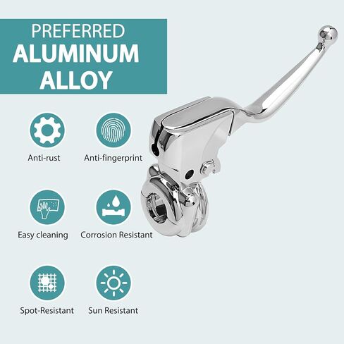 Chrome Clutch Lever Perch Clamp Kit Aftermarket Part Compatible with Harley Touring FLHX FLHT FLHR FLTR FLHTCU Road King Road Glide 2008-2013 CVO in Kuwait