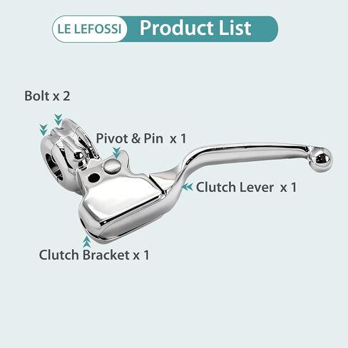 Chrome Clutch Lever Perch Clamp Kit Aftermarket Part Compatible with Harley Touring FLHX FLHT FLHR FLTR FLHTCU Road King Road Glide 2008-2013 CVO in Kuwait