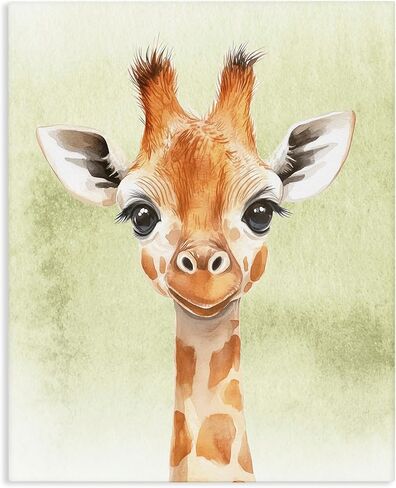 Stupell Industries 'Jungle Friends Baby Giraffe'، لوحة فنية قماشية، مقاس 24 × 30 بوصة، سهلة التعليق ومتينة، صُنعت في الولايات المتحدة الأمريكية، بواسطة كريستين سيمبسون آرت in Kuwait