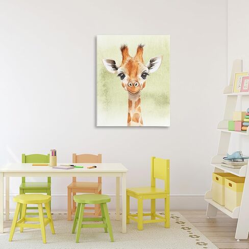 Stupell Industries 'Jungle Friends Baby Giraffe'، لوحة فنية قماشية، مقاس 24 × 30 بوصة، سهلة التعليق ومتينة، صُنعت في الولايات المتحدة الأمريكية، بواسطة كريستين سيمبسون آرت in Kuwait