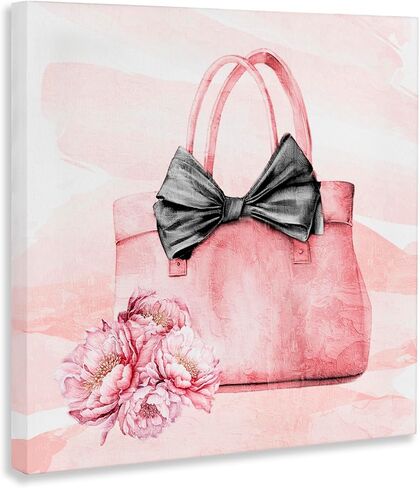 Stupell Industries 'Glam Time Handbag'، لوحة فنية قماشية، 30 × 30 بوصة، سهلة التعليق وقوية، صنعت في الولايات المتحدة الأمريكية، بواسطة Kim Allen in Kuwait