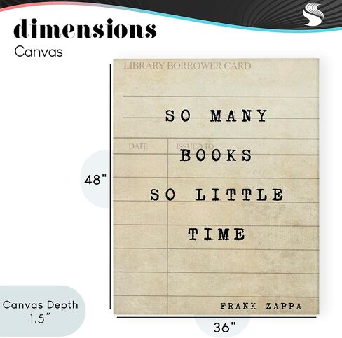Stupell Industries 'Many Books & Little Time'، لوحة فنية قماشية، 36 × 48 بوصة، سهلة التعليق ومتينة، صنع في الولايات المتحدة الأمريكية، بواسطة جوليا فروست in Kuwait