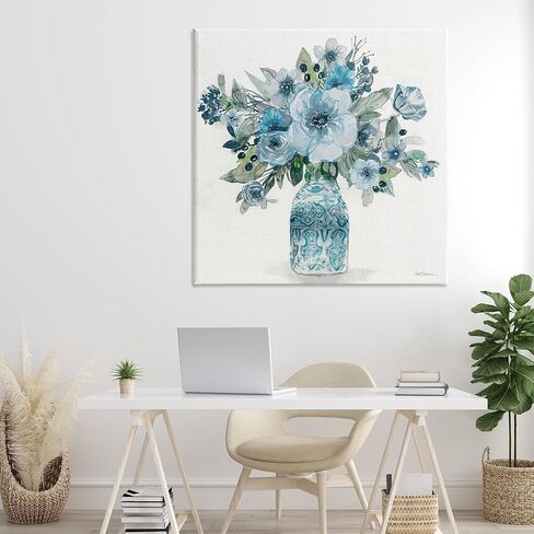 Stupell Industries 'Pastel Blue Botanical Bouquet'، لوحة فنية قماشية، 36 × 36 بوصة، سهلة التعليق وقوية، صنع في الولايات المتحدة الأمريكية، بواسطة كارول روبنسون in Kuwait