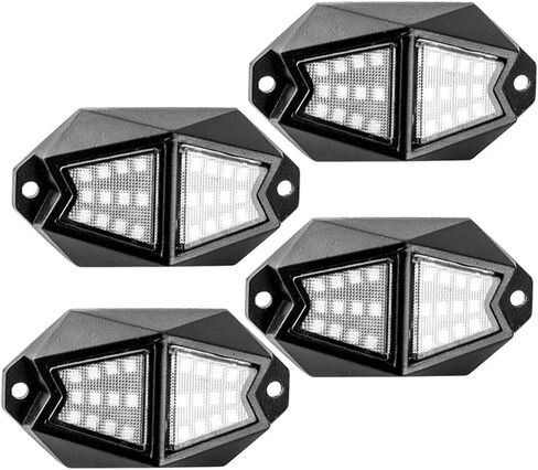 Riloer 4 Pods RGB Rock Ambient LED Lights، مجموعة واحدة من مصابيح السيارة الذكية 12 فولت مع التحكم في التطبيق المتوافقة مع UTV، ATV، SUV، السيارة، عربة الجولف، الشاحنة in Kuwait