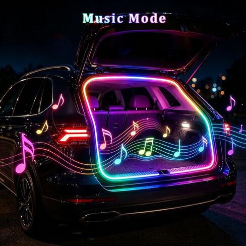 Trunk Led Light Strip for Car,157.48" RGB Dynamic Flowing Trunk Light Strip,Flexible Silicone Car Trunk Light Strip with Music Mode,Auto On/Off Trunk LED Light Strip in Kuwait