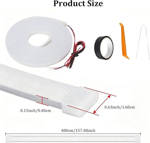 Trunk Led Light Strip for Car,157.48" RGB Dynamic Flowing Trunk Light Strip,Flexible Silicone Car Trunk Light Strip with Music Mode,Auto On/Off Trunk LED Light Strip in Kuwait
