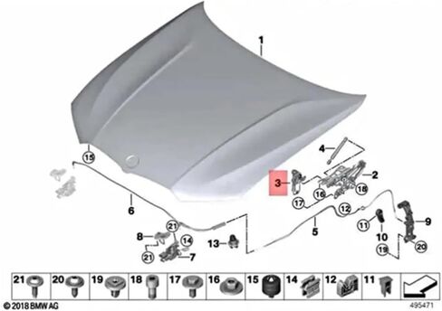 A23Q-محركات غطاء محرك السيارة المفصلي 51237449429 51237449430 متوافقة مع BMW 3 SERIES G20 G21 G28 2018-2022 in Kuwait