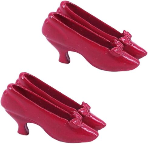 BESPORTBLE 2pairs Creative Red High Heels for Dolls Adorable Miniature Dress up Shoes Dollhouse Costume Props Beautiful Bowknot Design for Little Girls Playtime in Kuwait