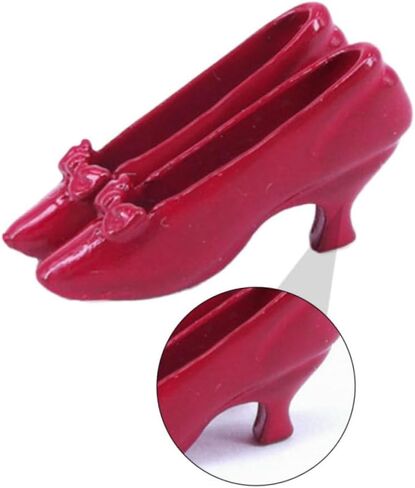 BESPORTBLE 2pairs Creative Red High Heels for Dolls Adorable Miniature Dress up Shoes Dollhouse Costume Props Beautiful Bowknot Design for Little Girls Playtime in Kuwait