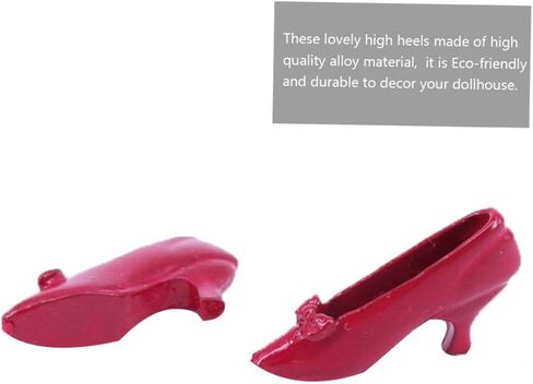 BESPORTBLE 2pairs Creative Red High Heels for Dolls Adorable Miniature Dress up Shoes Dollhouse Costume Props Beautiful Bowknot Design for Little Girls Playtime in Kuwait