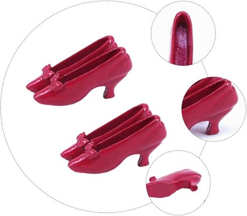 BESPORTBLE 2pairs Creative Red High Heels for Dolls Adorable Miniature Dress up Shoes Dollhouse Costume Props Beautiful Bowknot Design for Little Girls Playtime in Kuwait