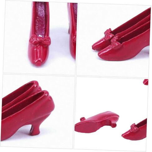 BESPORTBLE 2pairs Creative Red High Heels for Dolls Adorable Miniature Dress up Shoes Dollhouse Costume Props Beautiful Bowknot Design for Little Girls Playtime in Kuwait