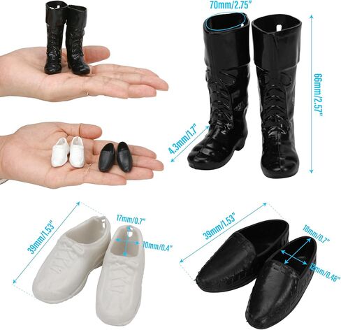 3 Pairs Fashion Doll Boots Fashion Accessories, Casual Shoes Miniature Wear Fashionable Clothes Outfit, Handmade Costumes Clothing Craftsmanship Black Mini Dollhouse Scene, Micro Landscape Decoration in Kuwait