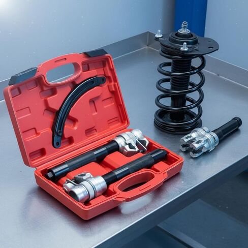 Qianly Strut Spring compresing Tool Kit Molded Hooks Strut Spring compresing Tool Secure Locking for DIY Enthusiasts, Garage in Kuwait