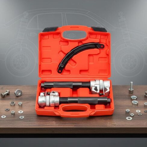 Qianly Strut Spring compresing Tool Kit Molded Hooks Strut Spring compresing Tool Secure Locking for DIY Enthusiasts, Garage in Kuwait