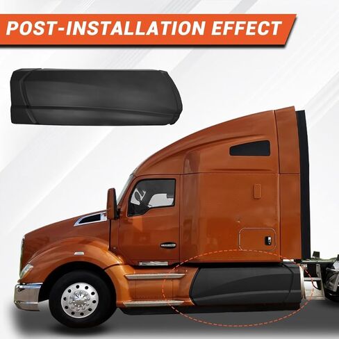 Sterlix Fairing Panel Compatible with Kenworth T680 2013-2021 OE Replacement Right Step Side Fairing-Black (Driver Left Side-No Hole, 79.92'') in Kuwait