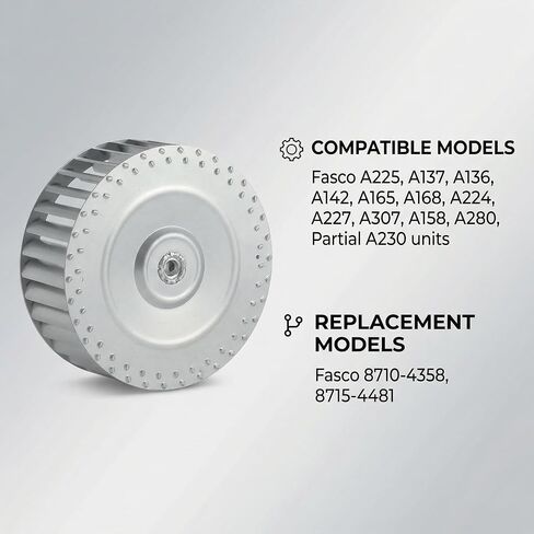 8710-4358 Blower Wheel 8715-4481 Compatible with Fasco Draft Inducers A225 A137 A136 A142 A165 A168 A224 A227 A307 A158 A280 SometimeA230's. in Kuwait