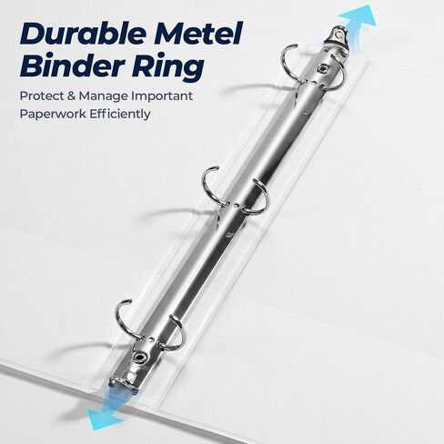 SUQJOY 1 Inch 3 Ring Binders 12 Pack, Clear View Binder Bulk, White PVC-Free 3-Ring Binders for School, Office or Home, Fits 8.5 x 11 Inches Paper in Saudi Arabia