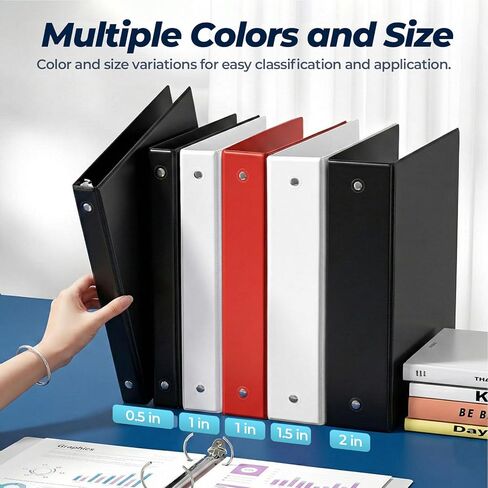 SUQJOY 1 Inch 3 Ring Binders 12 Pack, Clear View Binder Bulk, White PVC-Free 3-Ring Binders for School, Office or Home, Fits 8.5 x 11 Inches Paper in Saudi Arabia